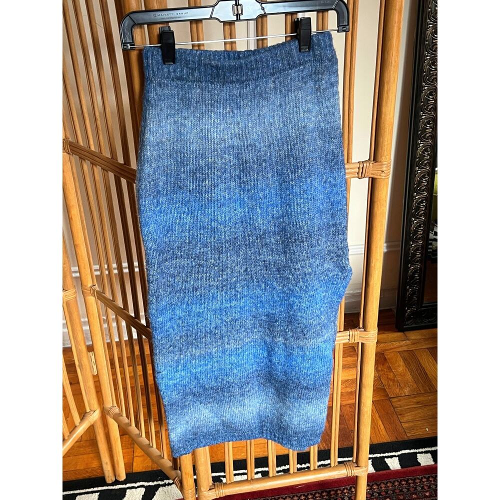 Rumor Mohair Effect Blue Ombre Knit Skirt
